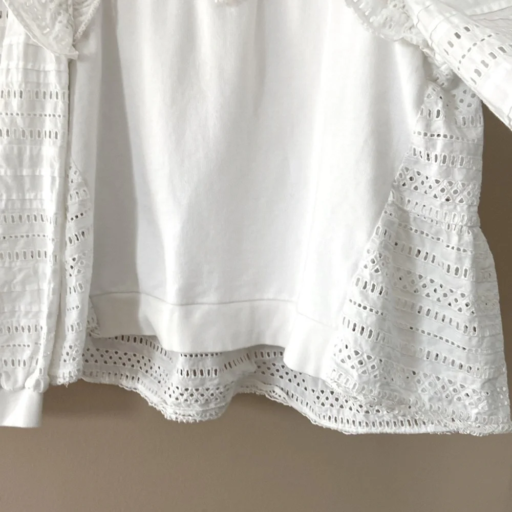 Sea New York White Eyelet Lace Paneled Blouse - Picture 12 of 16